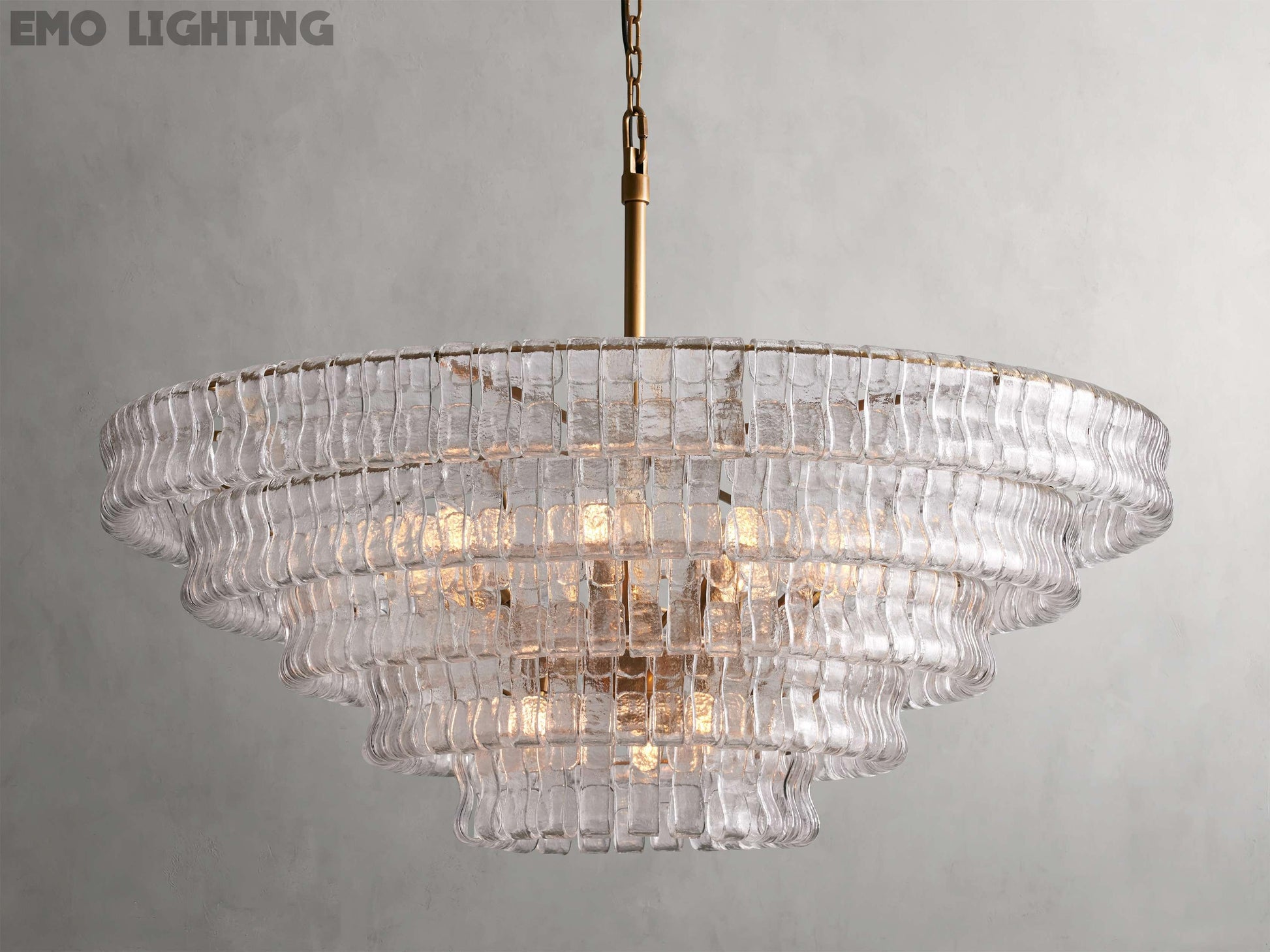 Art Glass Ghiaccio Round Chandelier 36" 48" 60"-MEET LIGHTING