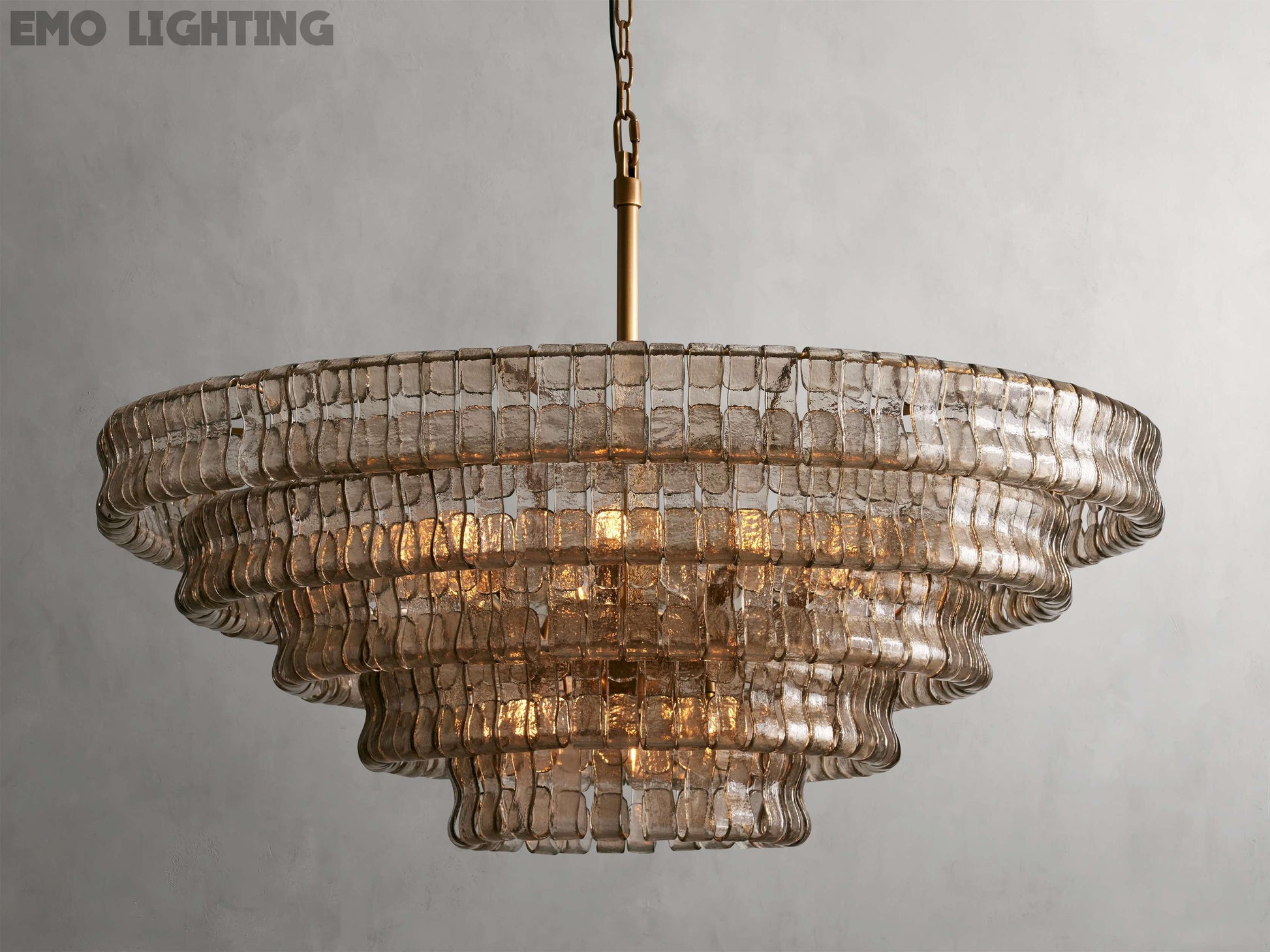 Art Glass Ghiaccio Round Chandelier 36" 48" 60"-MEET LIGHTING