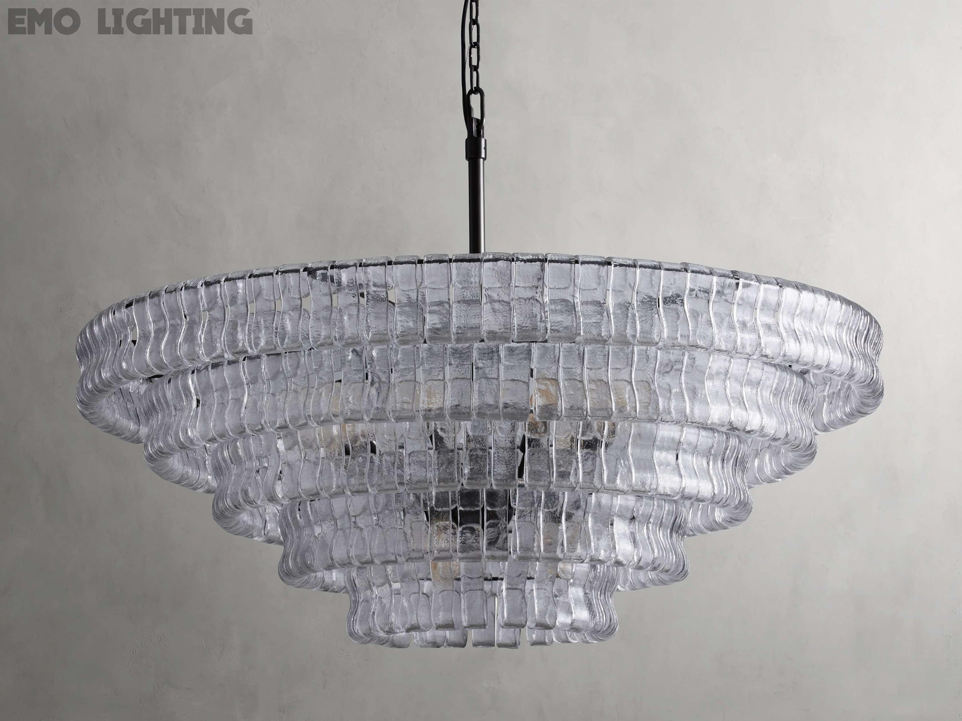 Art Glass Ghiaccio Round Chandelier 36" 48" 60"-MEET LIGHTING