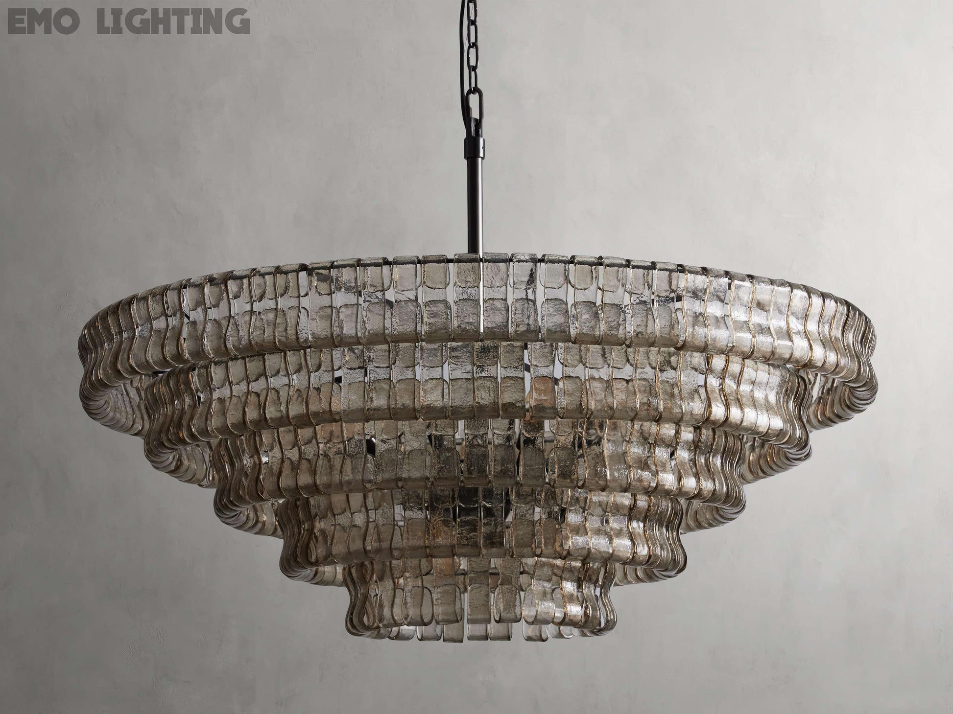 Art Glass Ghiaccio Round Chandelier 36" 48" 60"-MEET LIGHTING