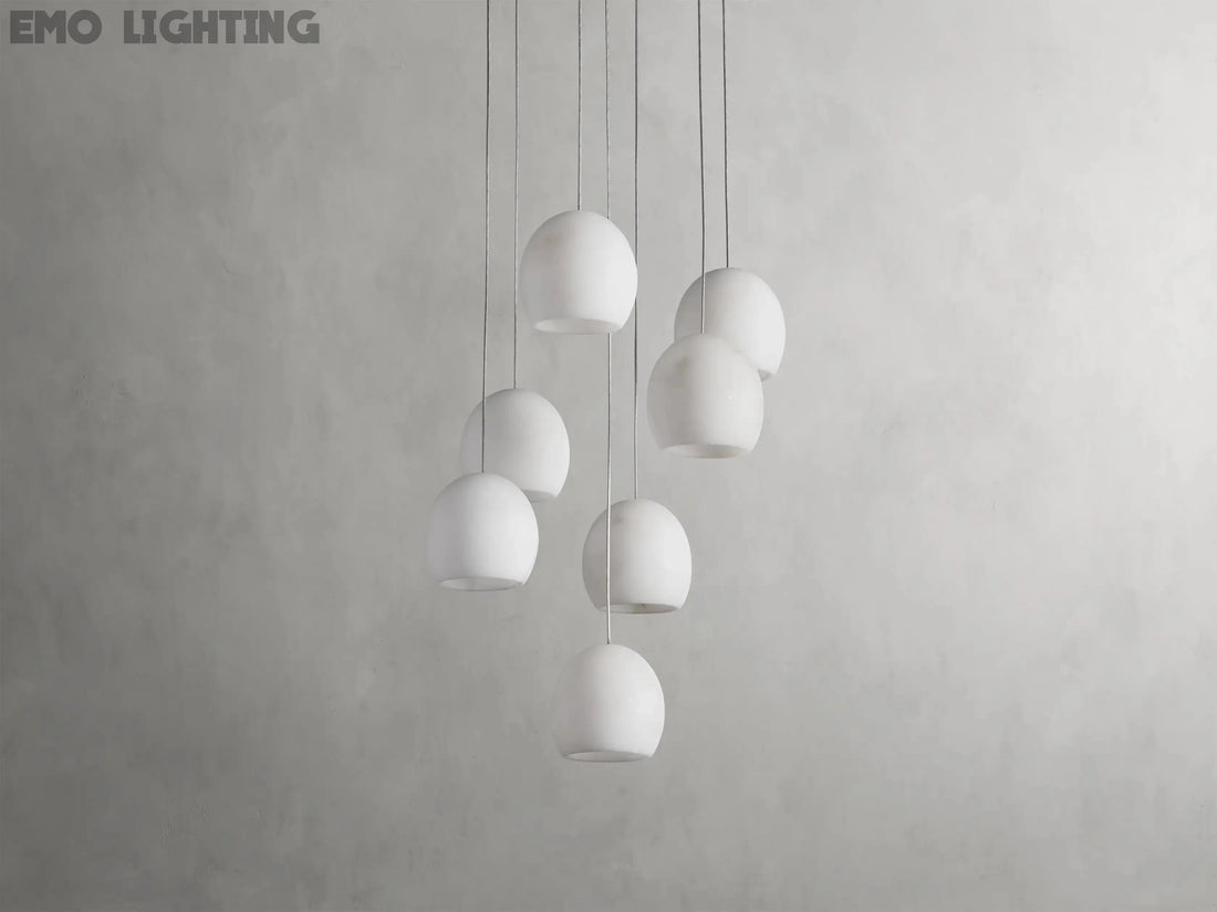 Maeva Round Alabaster Chandelier 13'' 21'' 36''