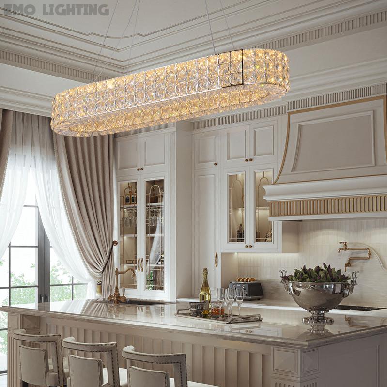 Luxury Rectangular Crystal Chandelier For Dining Room