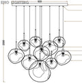 Afra Glass Chandelier 36”