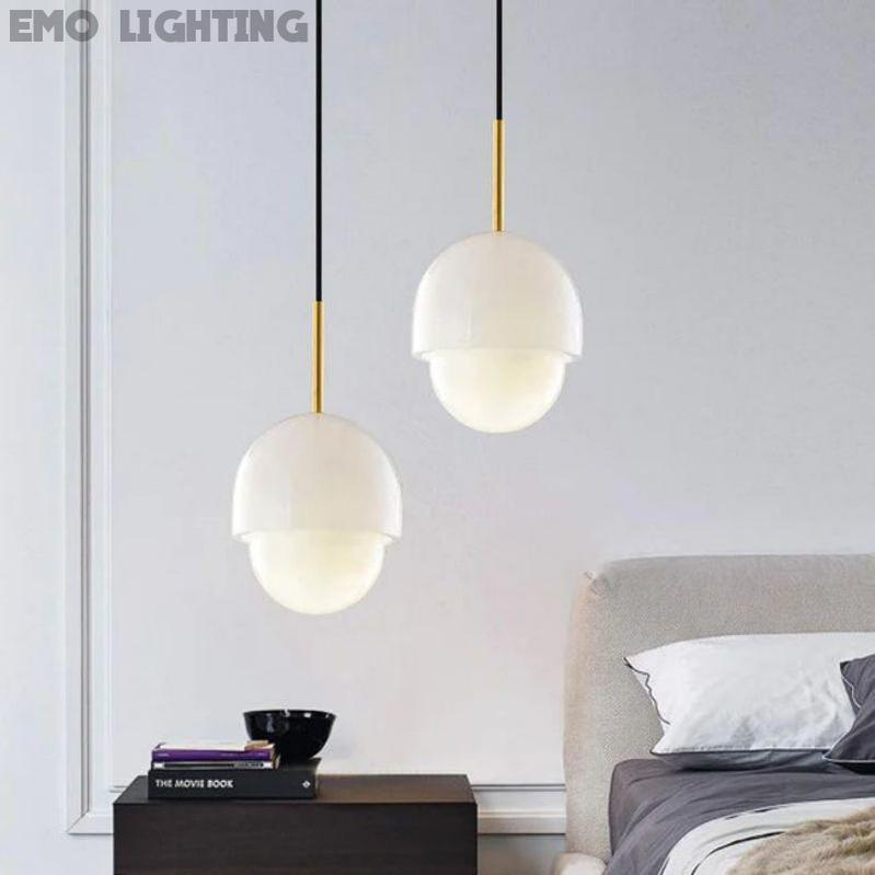 Alabaster Simple Bedside Pendant Light Pendant for living room,Pendant for kitchen,Pendant for bathrooms,Pendant for bedrooms,Pendant for foyer,Pendant for stairways,Pendant for dining room Rbrights 8"D  
