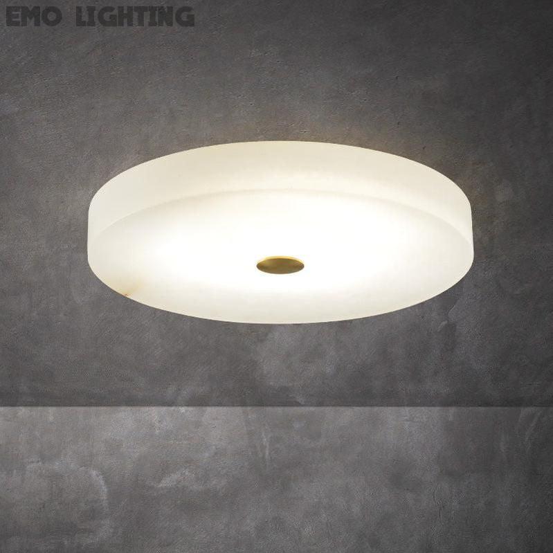 Alabaster Flush Mounted Round Led Chandelier chandeliers for dining room,chandeliers for stairways,chandeliers for foyer,chandeliers for bedrooms,chandeliers for kitchen,chandeliers for living room Rbrights 50CM  