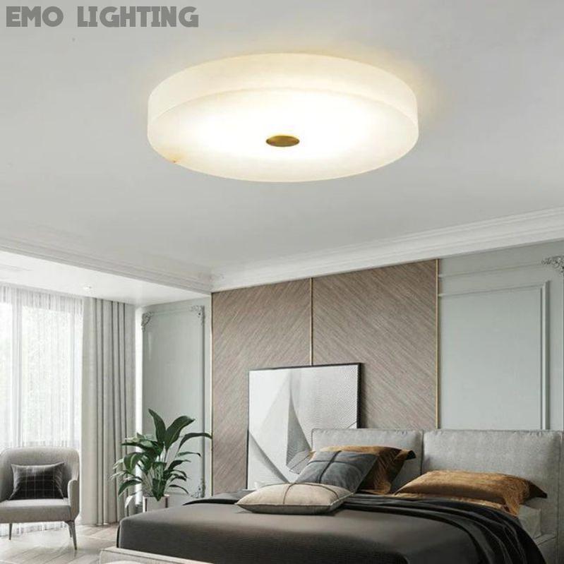 Alabaster Flush Mounted Round Led Chandelier chandeliers for dining room,chandeliers for stairways,chandeliers for foyer,chandeliers for bedrooms,chandeliers for kitchen,chandeliers for living room Rbrights 50CM  