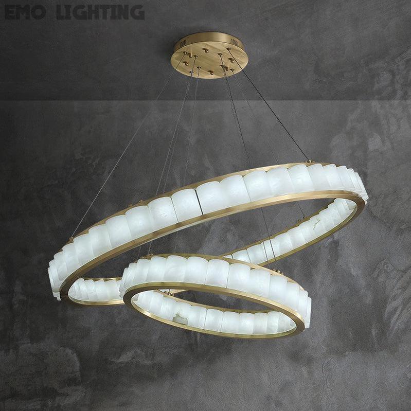 Alabaster Circle Round Pendant  rbrights 23.6" D  