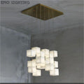 Alabaster Cube Foyer Staircase Long Chandelier 吊灯 rbrights 18-Light  