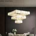Alabaster Cube Foyer Staircase Long Chandelier 吊灯 rbrights   