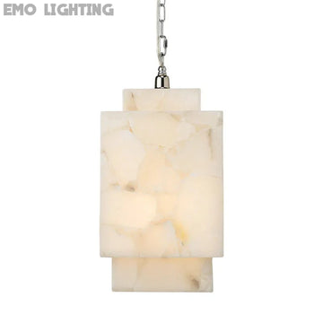 Alabaster Cube Pendant Light