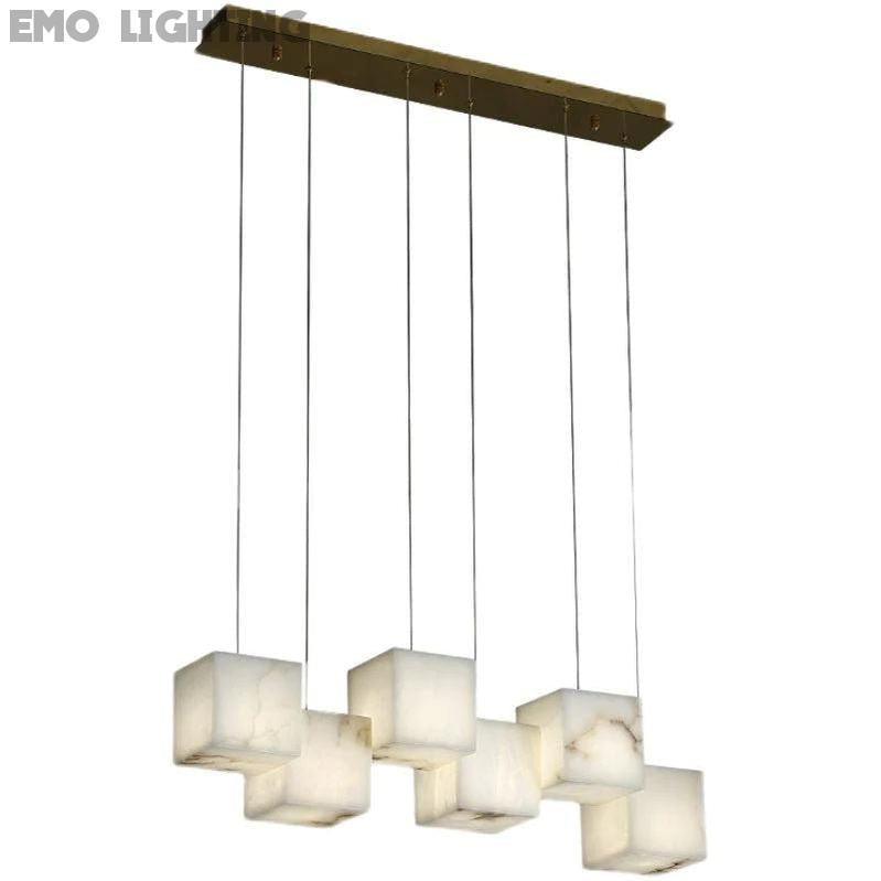 Alabaster Cubic Rectangular Pendant  rbrights   