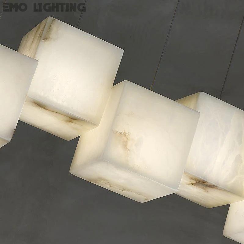 Alabaster Cubic Rectangular Pendant  rbrights   