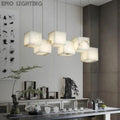 Alabaster Cubic Rectangular Pendant  rbrights 6 Lights  