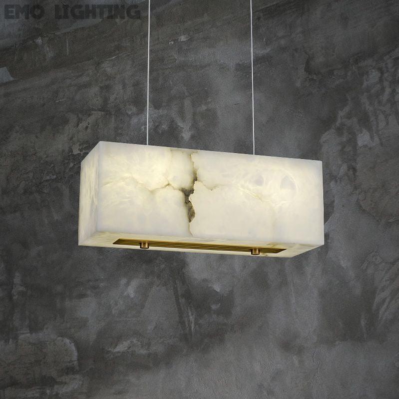 Alabaster Cuboid Dining Room Chandelier 吊灯 rbrights   