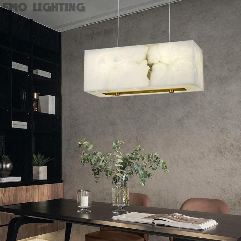 Alabaster Cuboid Dining Room Chandelier 吊灯 rbrights   