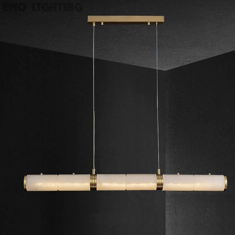 Alabaster Cylindrical Chandelier  rbrights 55.12" L  