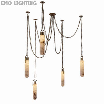 Bettina 5 Light LED Multi-Drop Living Room Alabaster Pendant Lamp