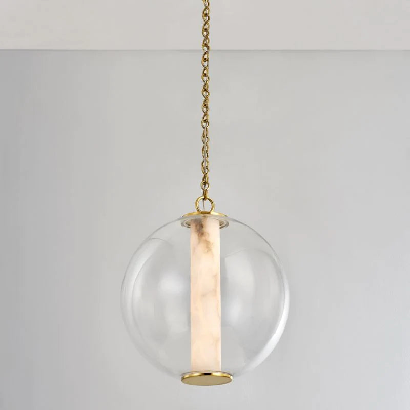 Alabaster Glass Globe Pendant Light