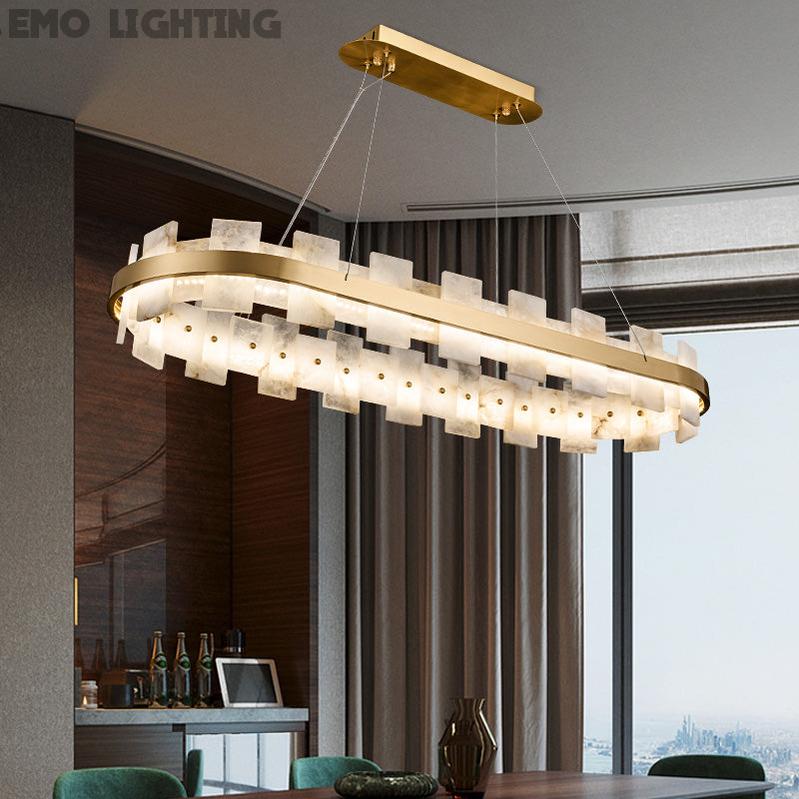 Alabaster Glo Modern Oval Chandelier 吊灯 rbrights   