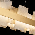 Alabaster Glo Modern Oval Chandelier 吊灯 rbrights   