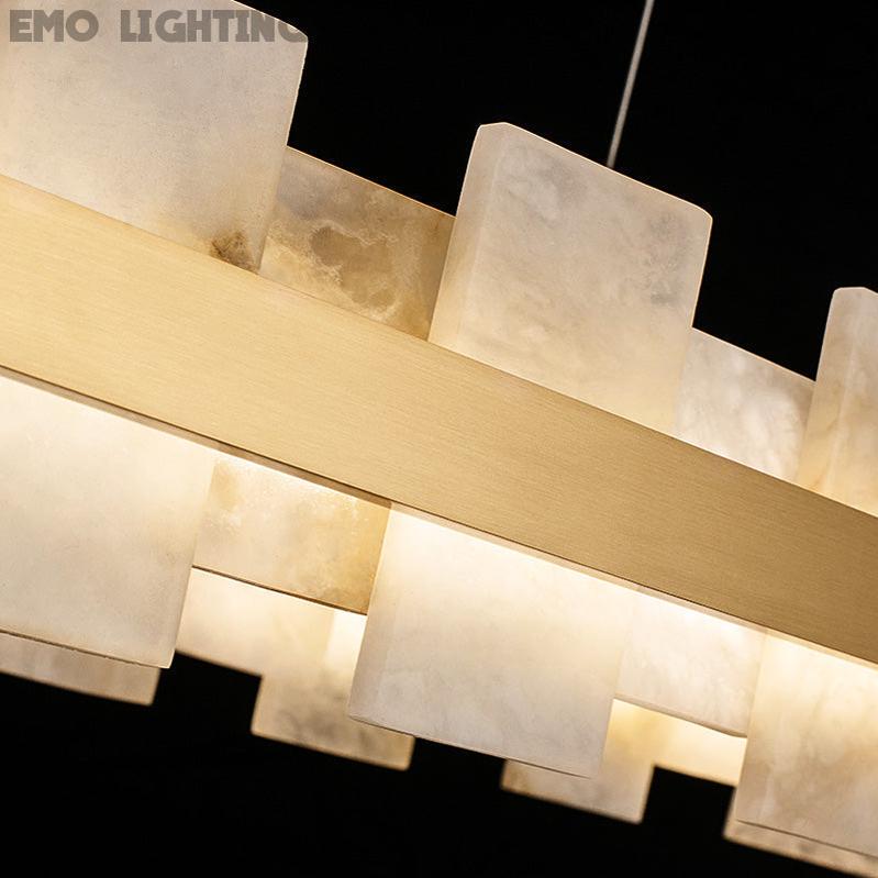 Alabaster Glo Modern Oval Chandelier 吊灯 rbrights   