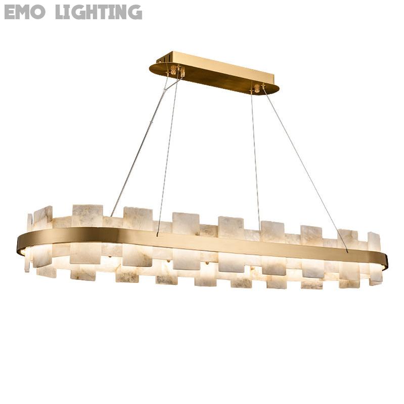 Alabaster Glo Modern Oval Chandelier 吊灯 rbrights   