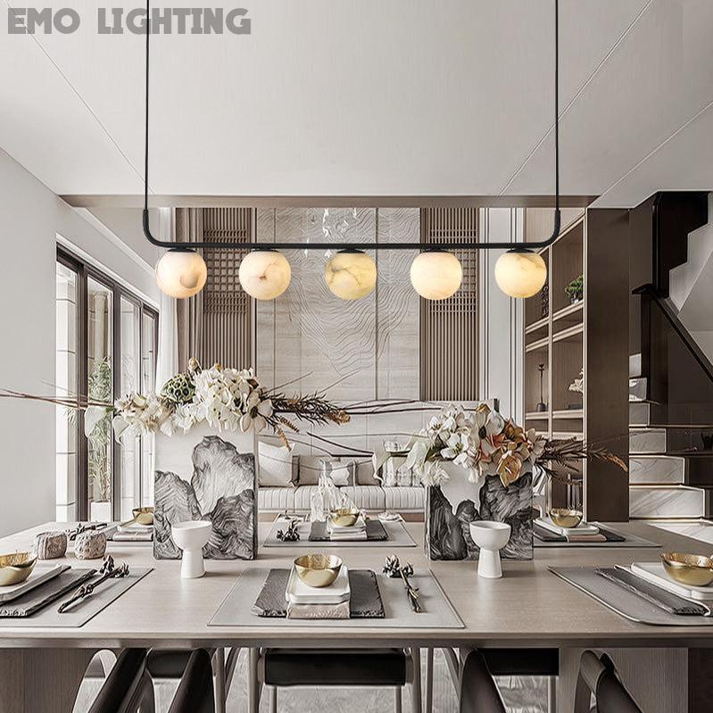Alabaster Global Linear Pendant  rbrights   