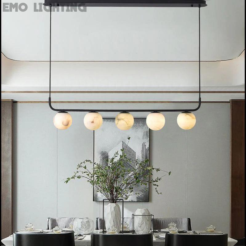 Alabaster Global Linear Pendant  rbrights 39.4" L  