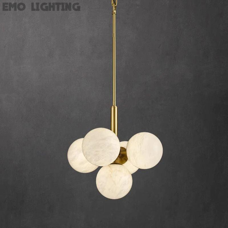 Alabaster Global Rod/Cord Pendant  rbrights 5 Balls  