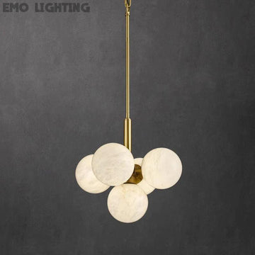 Alabaster Global Rod/Cord Pendant  rbrights 5 Balls  