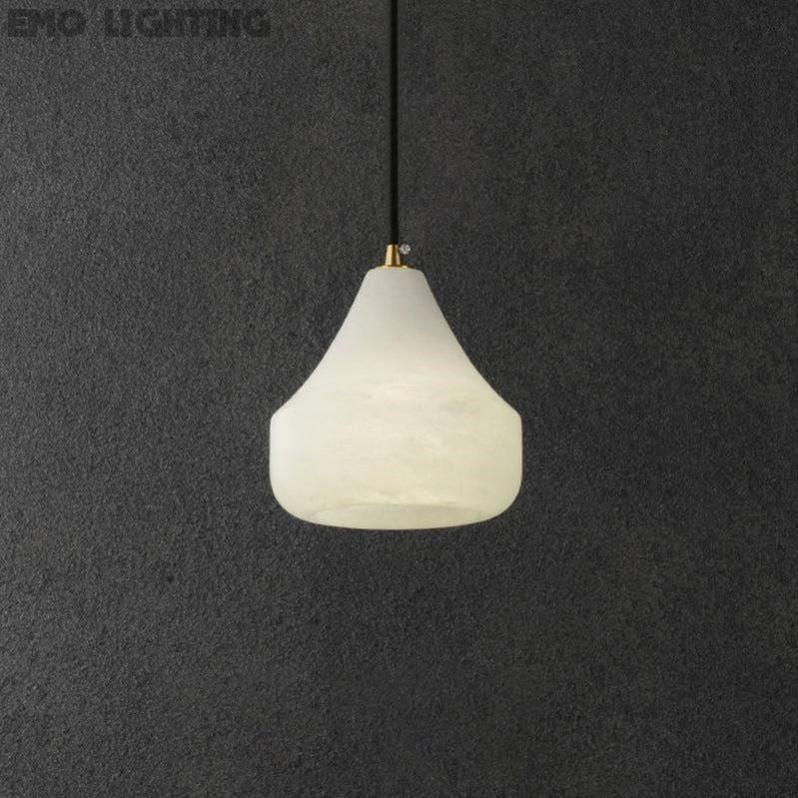 Alabaster Hat Pendant Light Over Nightstand 吊灯 rbrights Style A  