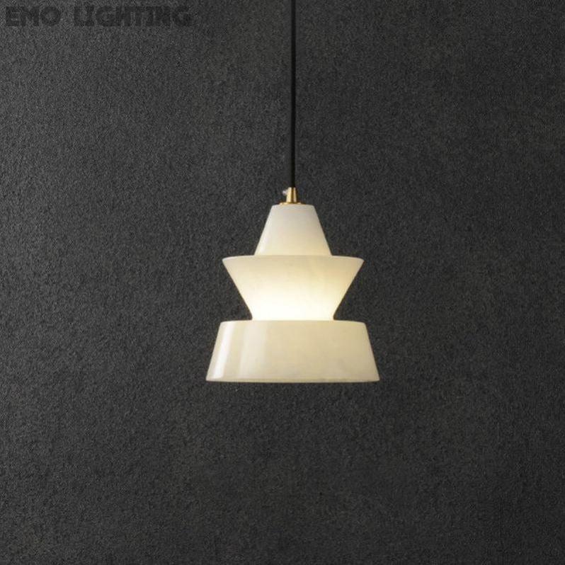 Alabaster Hat Pendant Light Over Nightstand 吊灯 rbrights Style B  