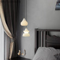 Alabaster Hat Pendant Light Over Nightstand 吊灯 rbrights   