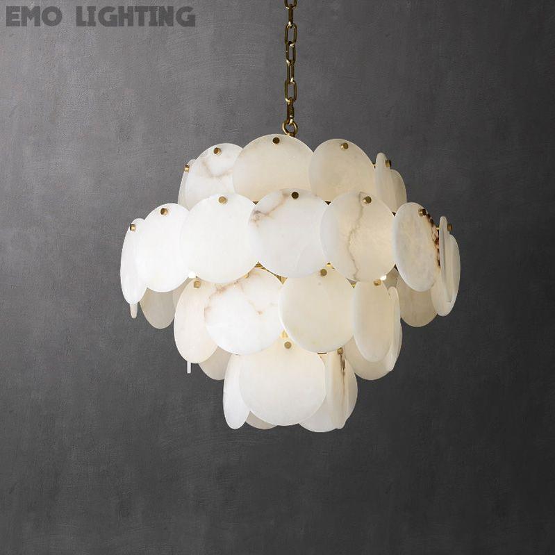 Alabaster Magnolia Multi-tiered Round Chandelier 吊灯 rbrights   