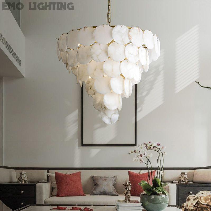 Alabaster Magnolia Multi-tiered Round Chandelier 吊灯 rbrights   