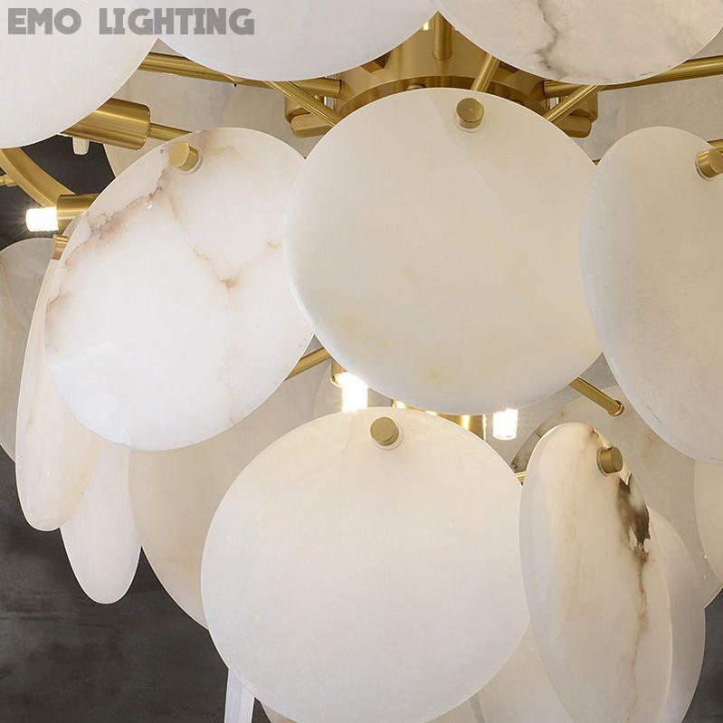 Alabaster Magnolia Multi-tiered Round Chandelier 吊灯 rbrights   