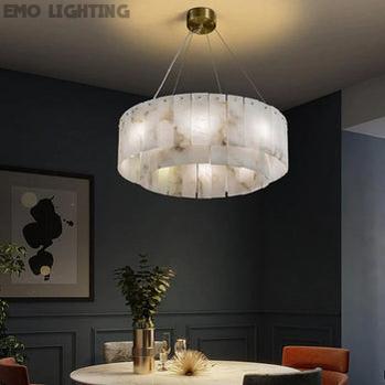 Alabaster Modern Round Chandelier  rbrights 32.3" D  