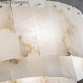Alabaster Modern Round Chandelier  rbrights   