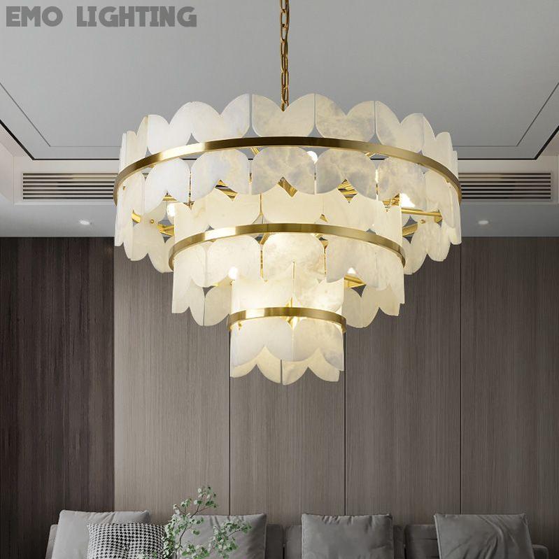 Alabaster Multi-Layer Butterfly Round Chandelier 吊灯 rbrights 3 Layer  