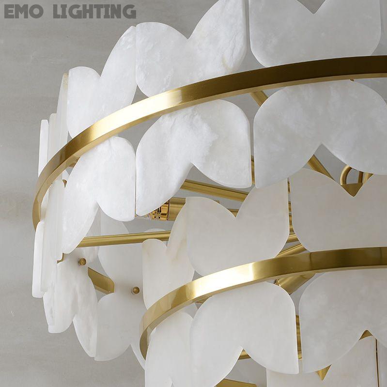 Alabaster Multi-Layer Butterfly Round Chandelier 吊灯 rbrights   