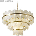 Alabaster Multi-Layer Butterfly Round Chandelier 吊灯 rbrights   