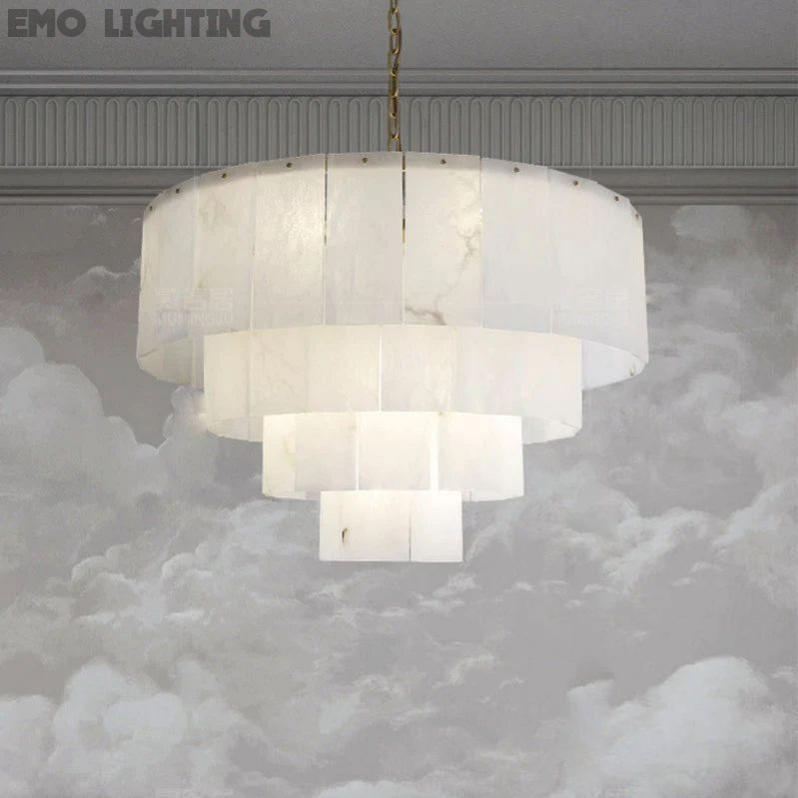 Alabaster Multi-Layer Modern Round Chandelier 31" 吊灯 rbrights   
