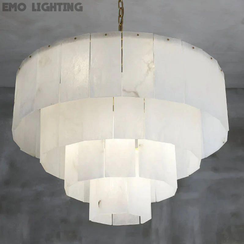 Alabaster Multi-Layer Modern Round Chandelier 31" 吊灯 rbrights   