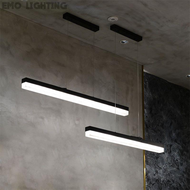 Alabaster Simple Linear Kitchen Island Chandelier 吊灯 rbrights 39.37"L*2.36"W*2.36"H Brass 