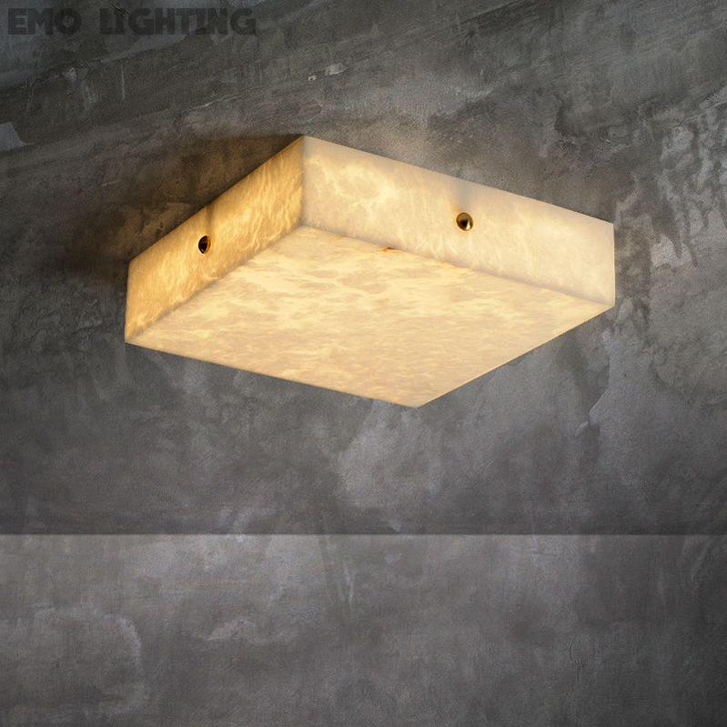 Alabaster Square Flushmount 壁灯灯具 rbrights 15.75"L  