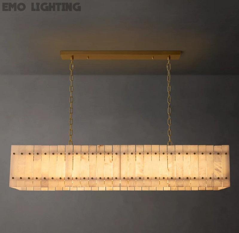 San Marco Alabaster Linear Chandelier 54" 72" - thebelacan