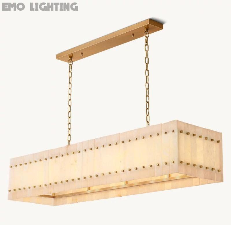 San Marco Alabaster Linear Chandelier 54" 72" - thebelacan