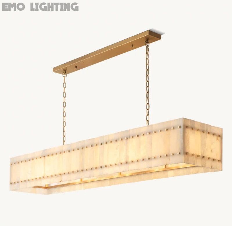 San Marco Alabaster Linear Chandelier 54" 72" - thebelacan