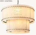 San Marco Alabaster Round 2-Tiered Chandelier - thebelacan