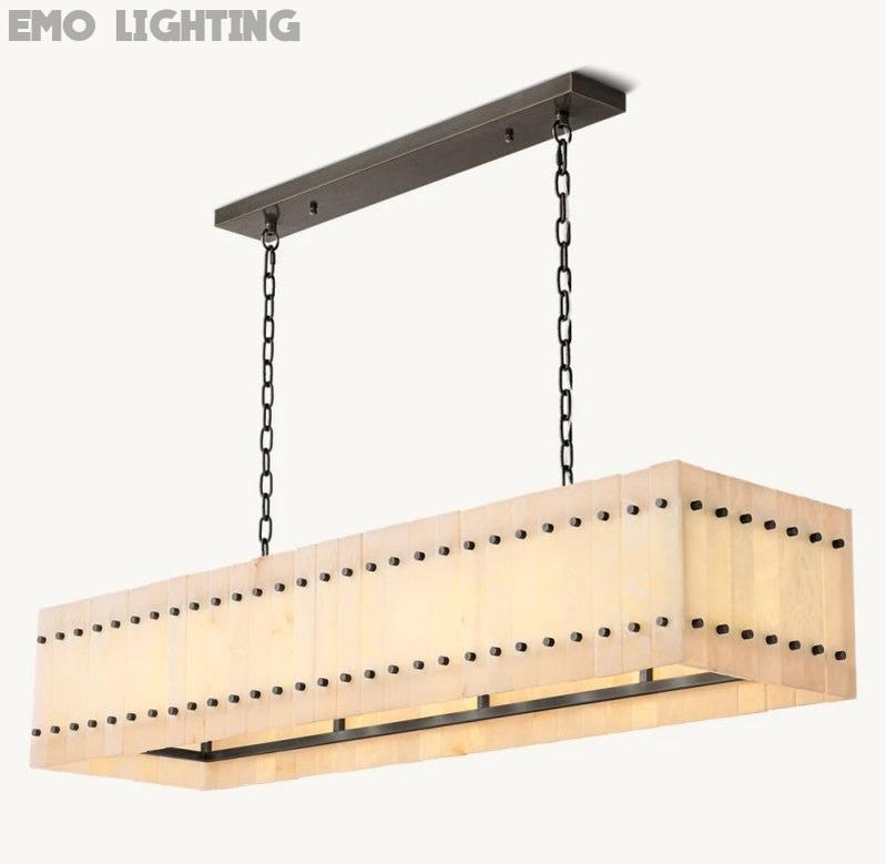 San Marco Alabaster Linear Chandelier 54" 72" - thebelacan